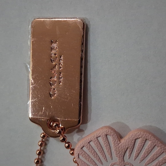 Coach Rose Gold Tea Rose Flower Floral Bag Charm - Picture 2 of 4